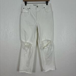 Abercrombie & Fitch White 90s Straight Ultra High Rise Size 29/8 Extra Short